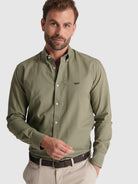 CAMISA ALGODÓN VERDE MANGA LARGA REGULAR FIT MR. AZUL