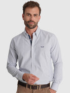 CAMISA ALGODÓN AZUL MANGA LARGA REGULAR FIT MR. AZUL