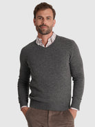 GRAY WOOL PULLOVER LONG SLEEVE REGULAR FIT MR. BLUE