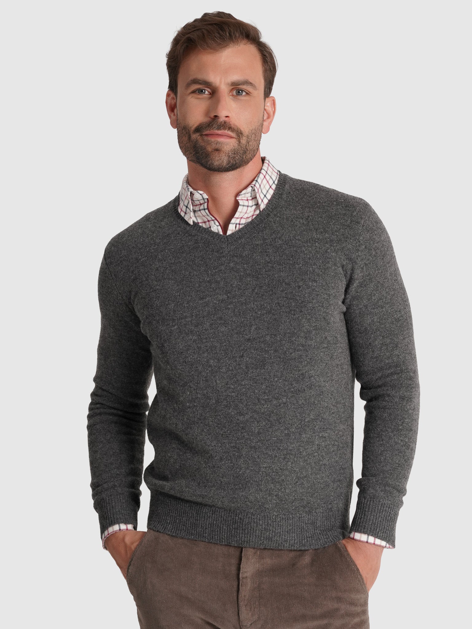 GRAY WOOL PULLOVER LONG SLEEVE REGULAR FIT MR. BLUE