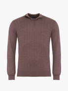 BROWN CASHMERE PULLOVER WITH REGULAR FIT MR ELBOW PADS. BLUE