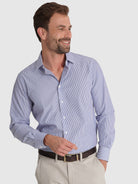 LONG SLEEVE BLUE COTTON SHIRT CLASSIC FIT MR. BLUE