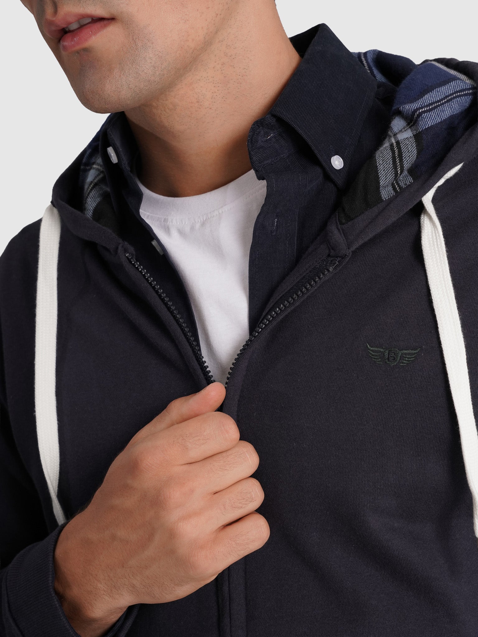 BLUE COTTON HOODIE LONG SLEEVE REGULAR FIT MR. BLUE