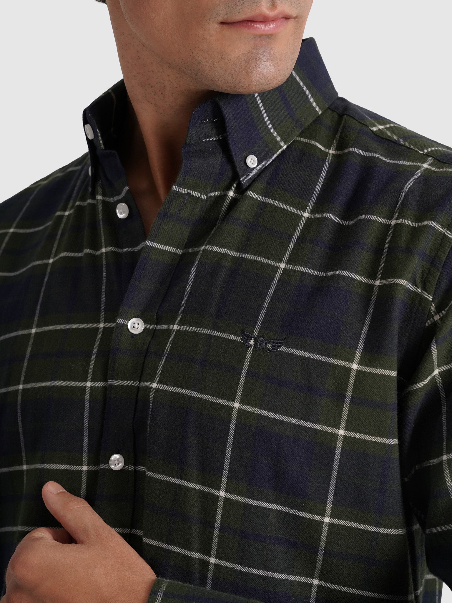 BLUE FLANNEL SHIRT LONG SLEEVE REGULAR FIT MR. BLUE