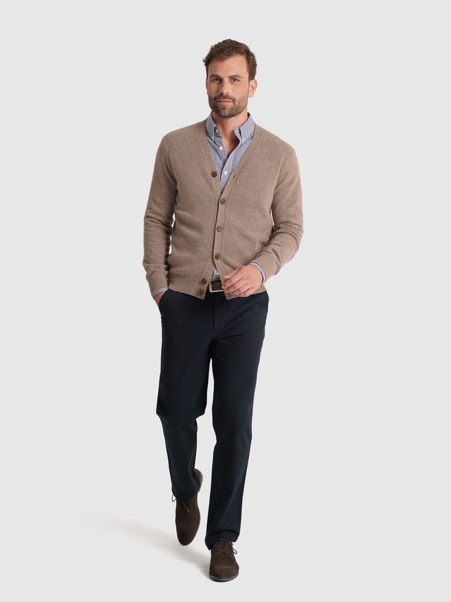 JERSEY DE LANA BEIGE MANGA LARGA REGULAR FIT MR. AZUL