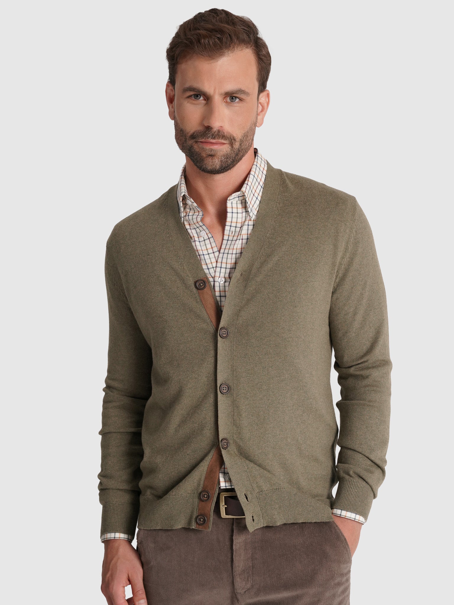 JERSEY DE CASHMERE VERDE MANGA LARGA REGULAR FIT MR. AZUL