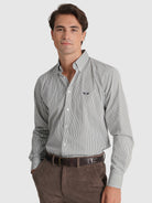 CAMISA ALGODÓN VERDE MANGA LARGA REGULAR FIT MR. AZUL