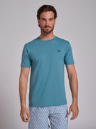 GREEN COTTON T-SHIRT SHORT SLEEVE REGULAR FIT MR. BLUE