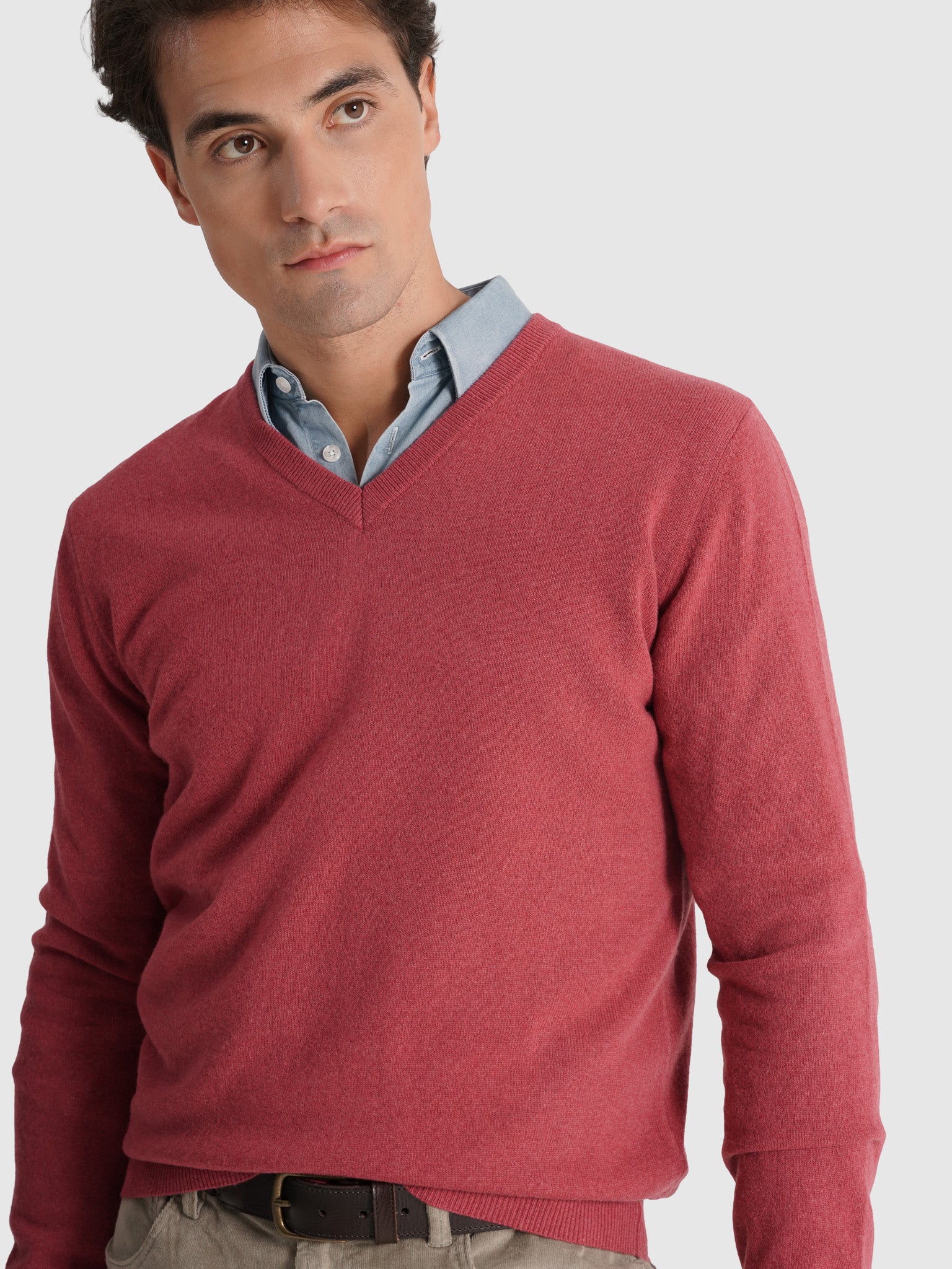 JERSEY DE LANA ROSA MANGA LARGA REGULAR FIT MR. AZUL