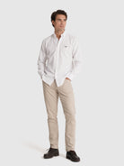 WHITE COTTON SHIRT LONG SLEEVE REGULAR FIT MR. BLUE