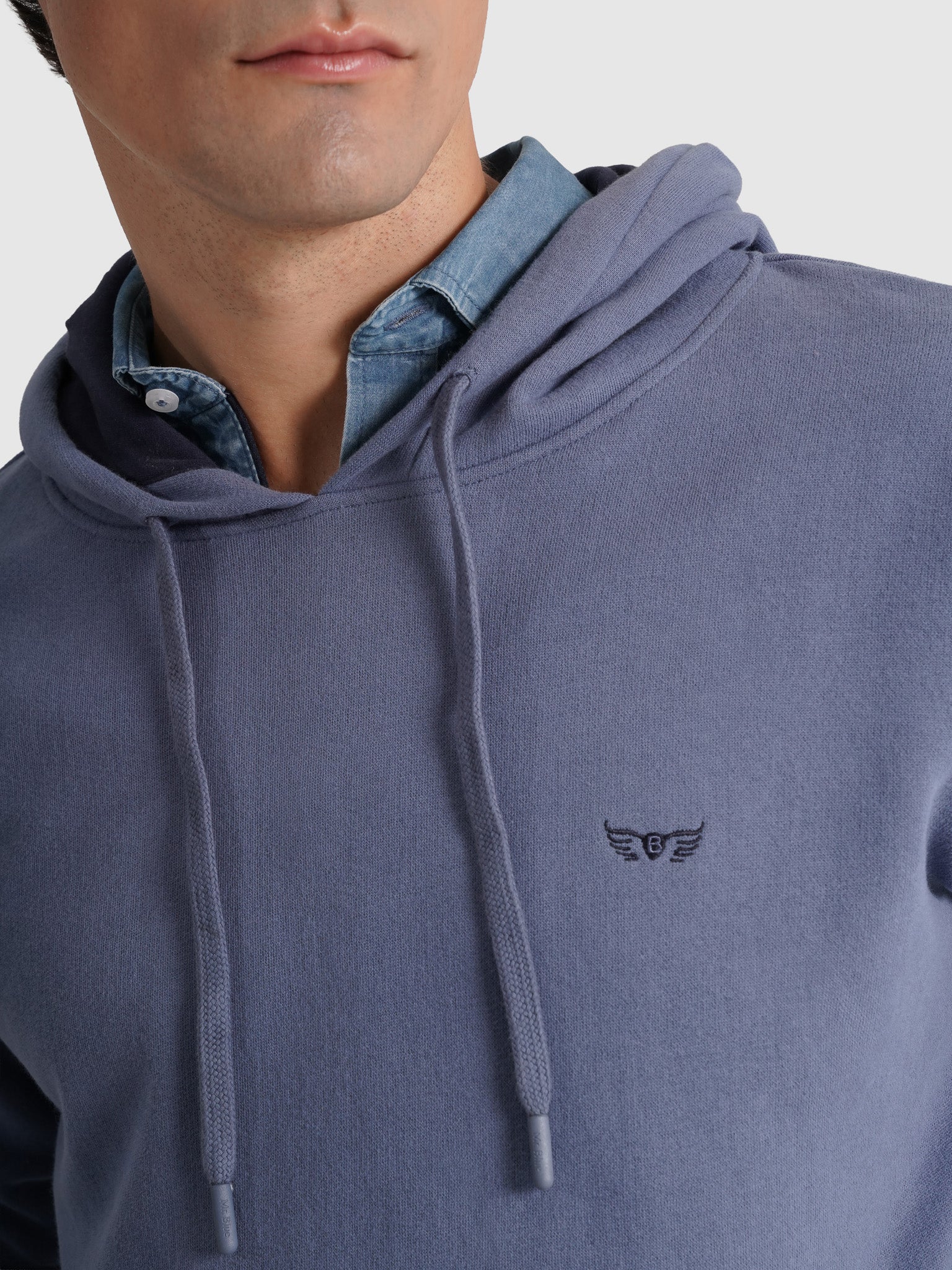 SUDADERA DE ALGODÓN AZUL MANGA LARGA REGULAR FIT MR. AZUL