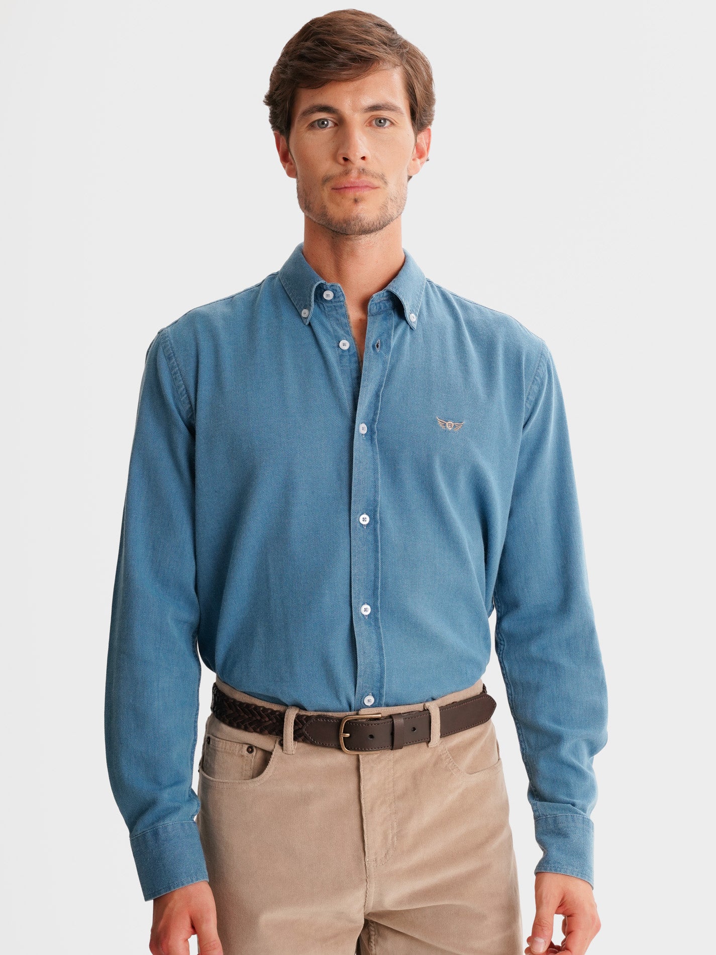 BLUE REGULAR FIT MR SHIRT. BLUE