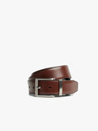CINTURÓN DE PIEL NEGRO REGULAR FIT MR. AZUL