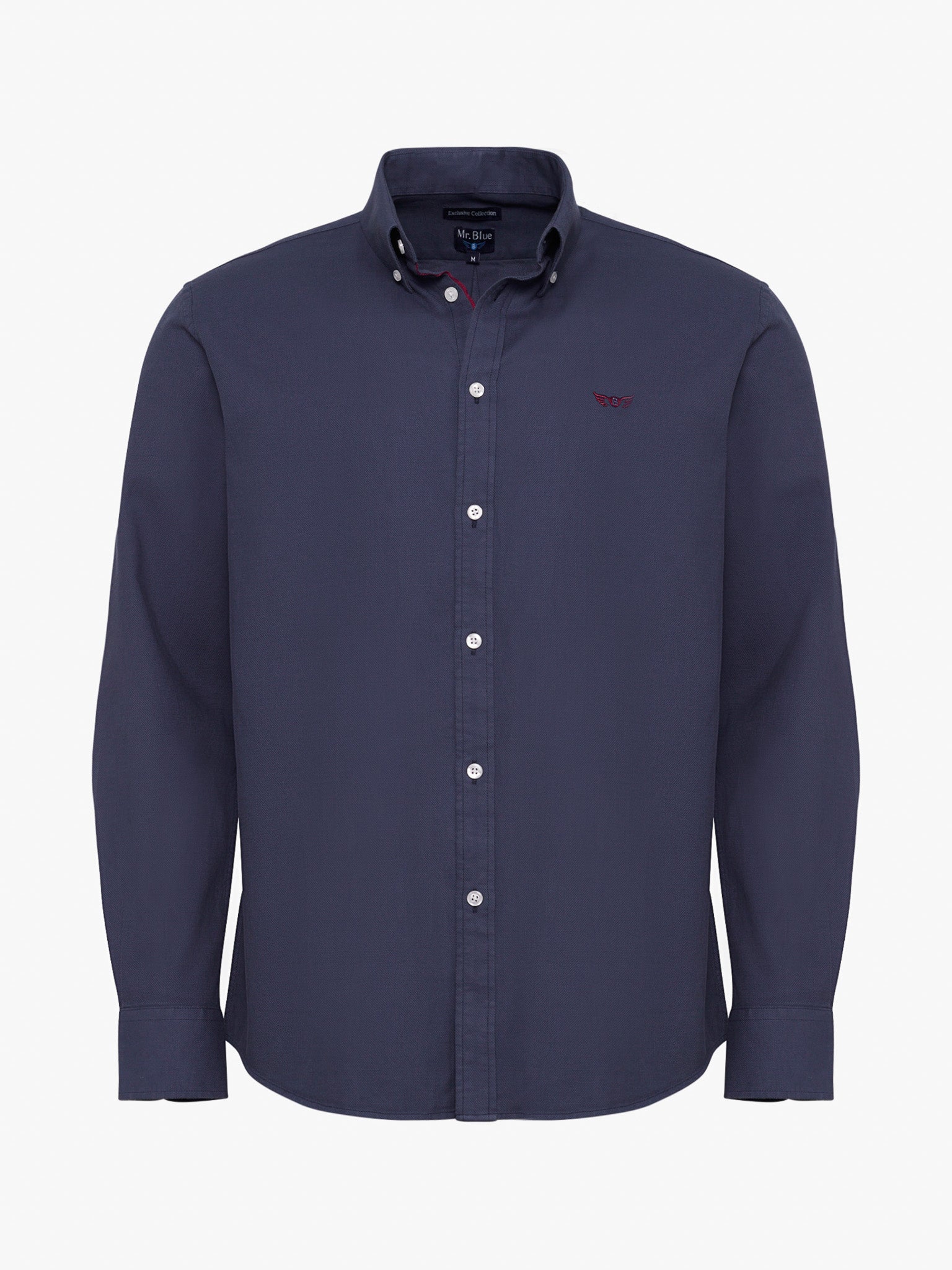CAMISA ALGODÓN AZUL MANGA LARGA REGULAR FIT MR. AZUL