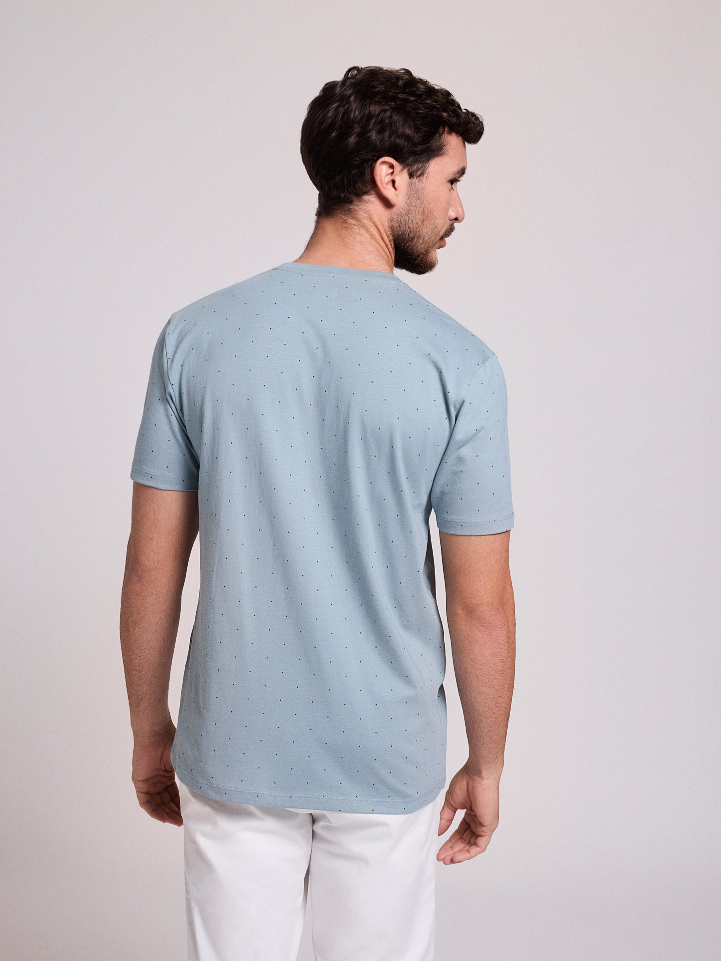 BLUE COTTON T-SHIRT SHORT SLEEVE REGULAR FIT MR. BLUE