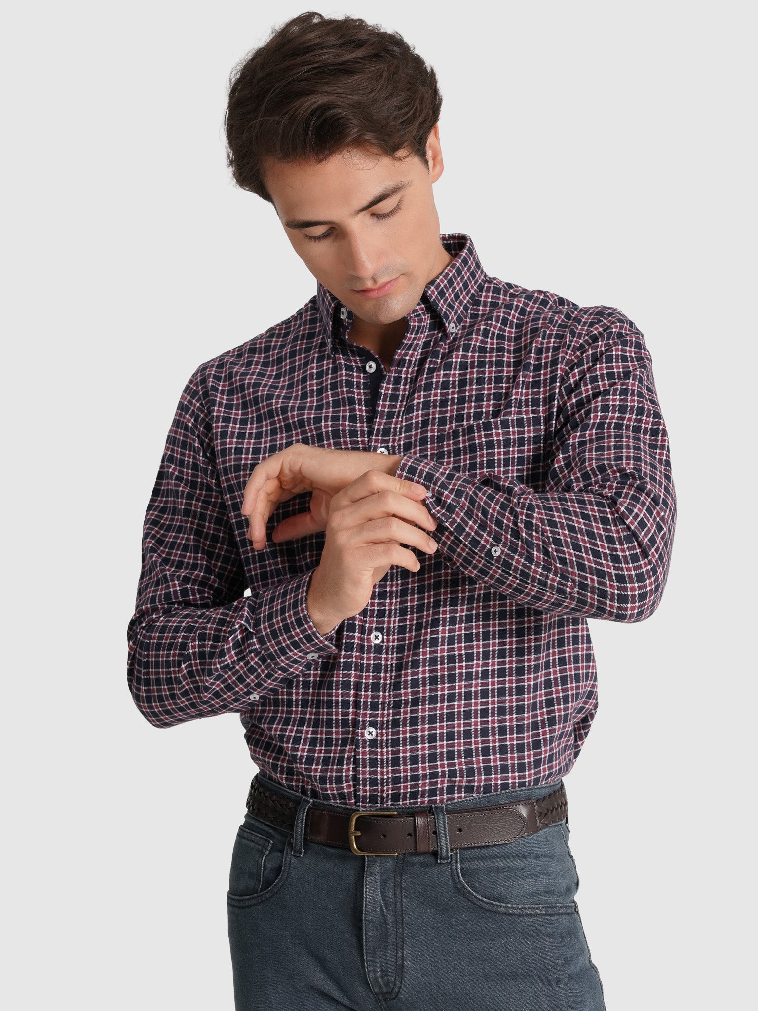CAMISA ALGODÓN AZUL MANGA LARGA REGULAR FIT MR. AZUL