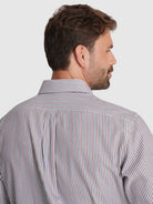 CAMISA ALGODÓN BURDEOS MANGA LARGA REGULAR FIT MR. AZUL