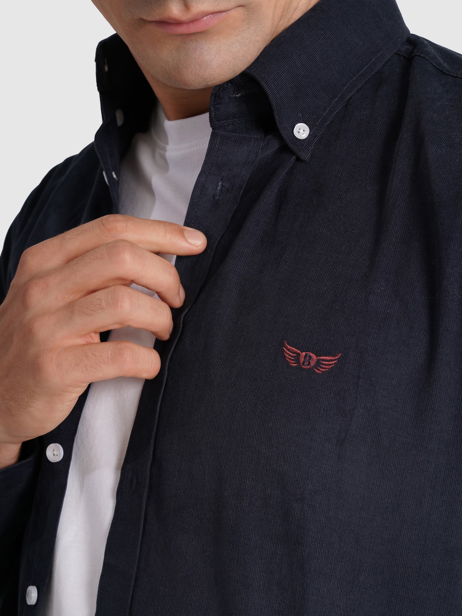 CAMISA ALGODÓN AZUL MANGA LARGA REGULAR FIT MR. AZUL