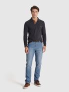 BLUE COTTON POLO LONG SLEEVE REGULAR FIT MR. BLUE