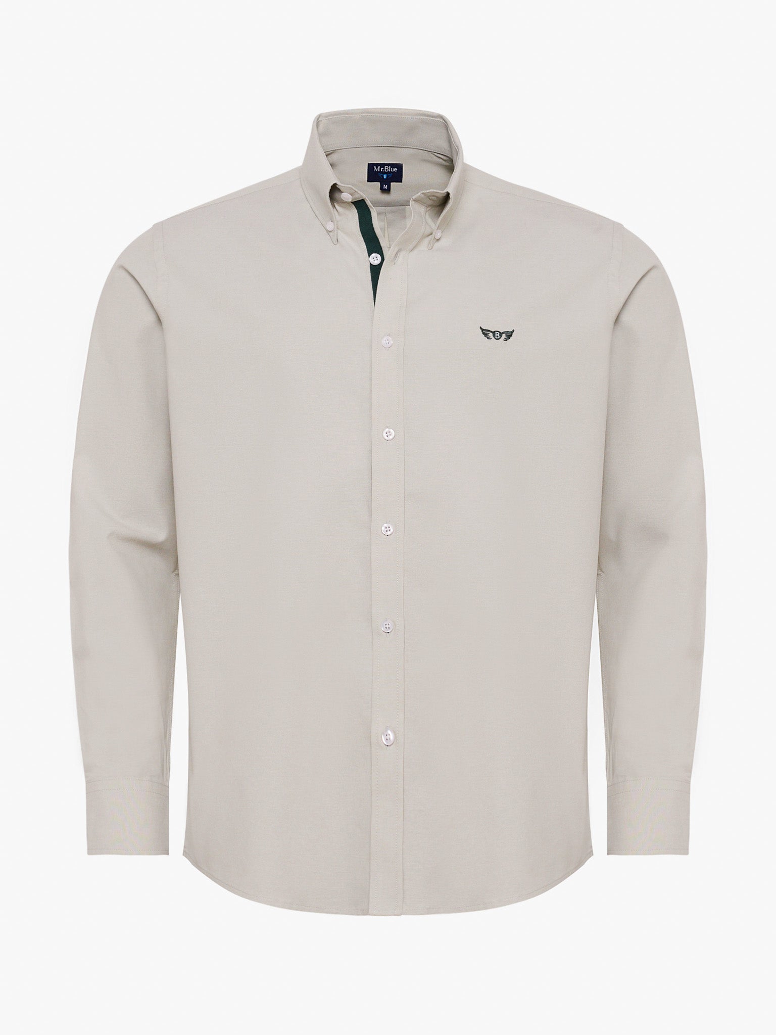 GREEN COTTON SHIRT LONG SLEEVE REGULAR FIT MR. BLUE