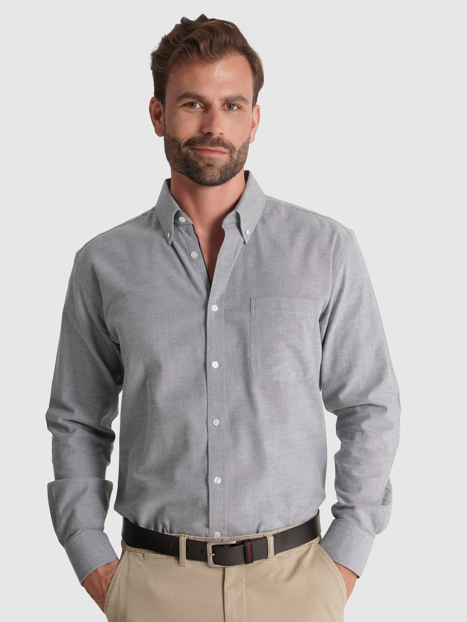 CAMISA FRANELA VERDE MANGA LARGA REGULAR FIT MR. AZUL
