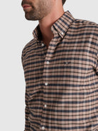 BROWN COTTON SHIRT LONG SLEEVE REGULAR FIT MR. BLUE