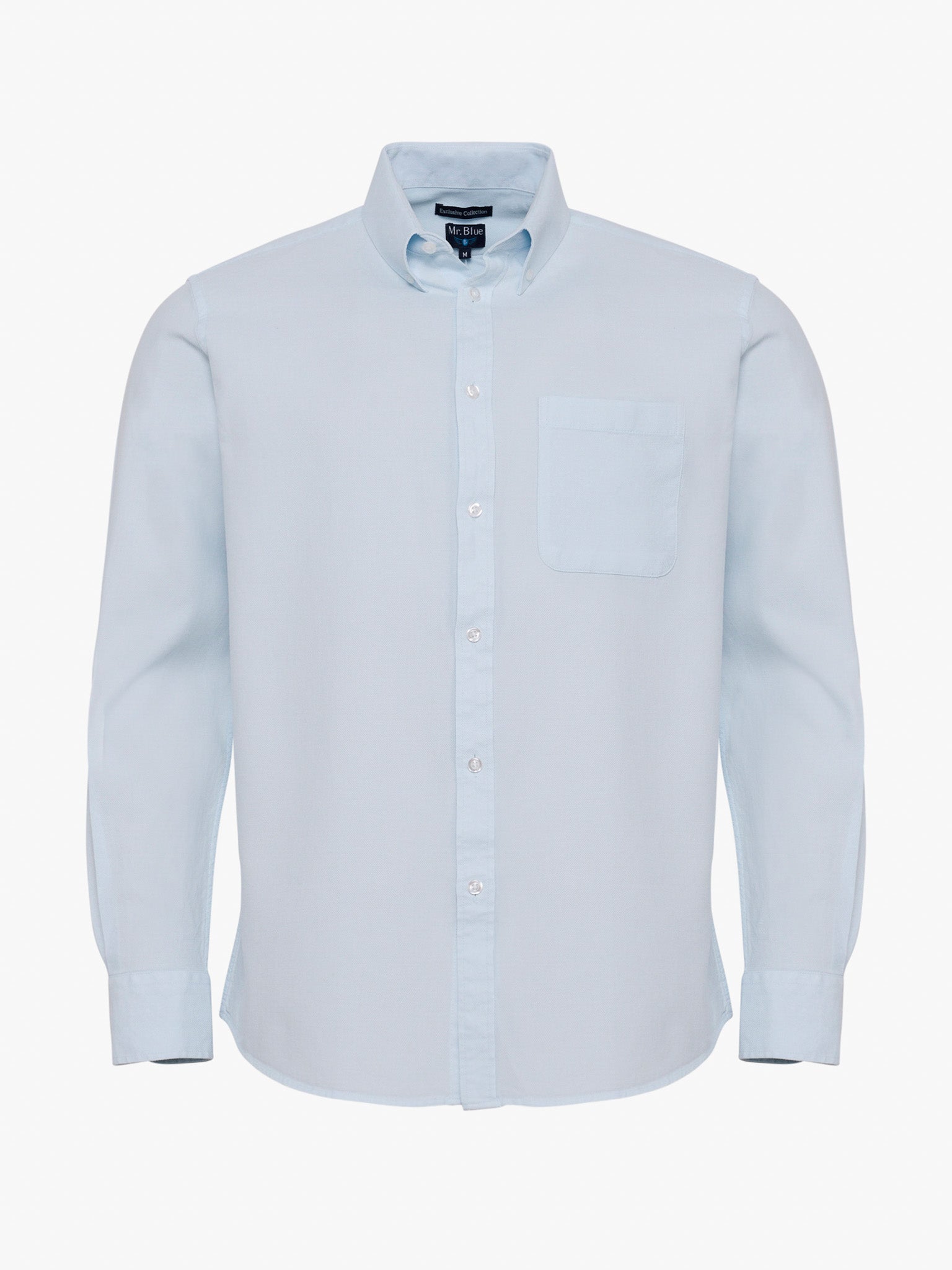 CAMISA ALGODÓN AZUL MANGA LARGA REGULAR FIT MR. AZUL