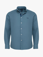 GREEN COTTON SHIRT LONG SLEEVE REGULAR FIT MR. BLUE