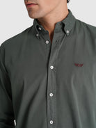 GREEN COTTON SHIRT LONG SLEEVE REGULAR FIT MR. BLUE