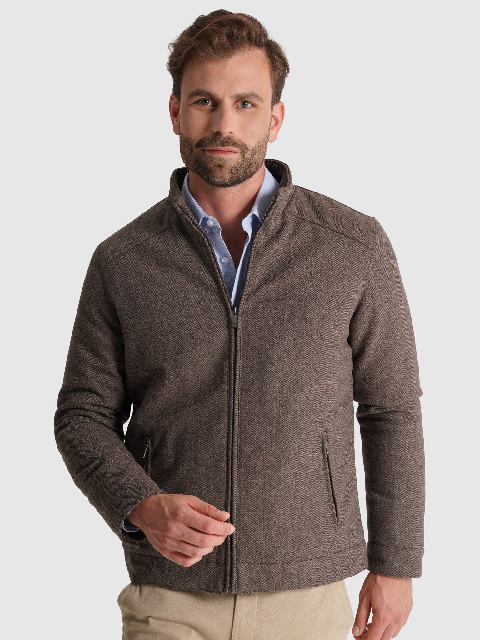 BROWN JACKET REGULAR FIT MR. BLUE