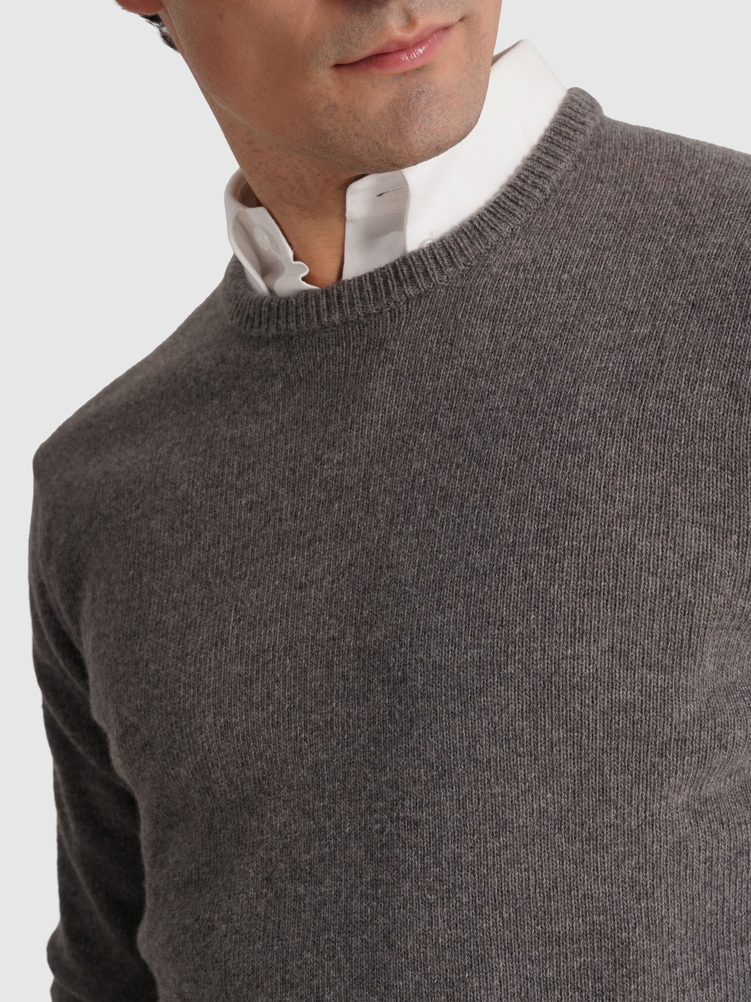 BROWN WOOL PULLOVER LONG SLEEVE REGULAR FIT MR. BLUE