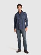 CAMISA ALGODÓN AZUL MANGA LARGA REGULAR FIT MR. AZUL