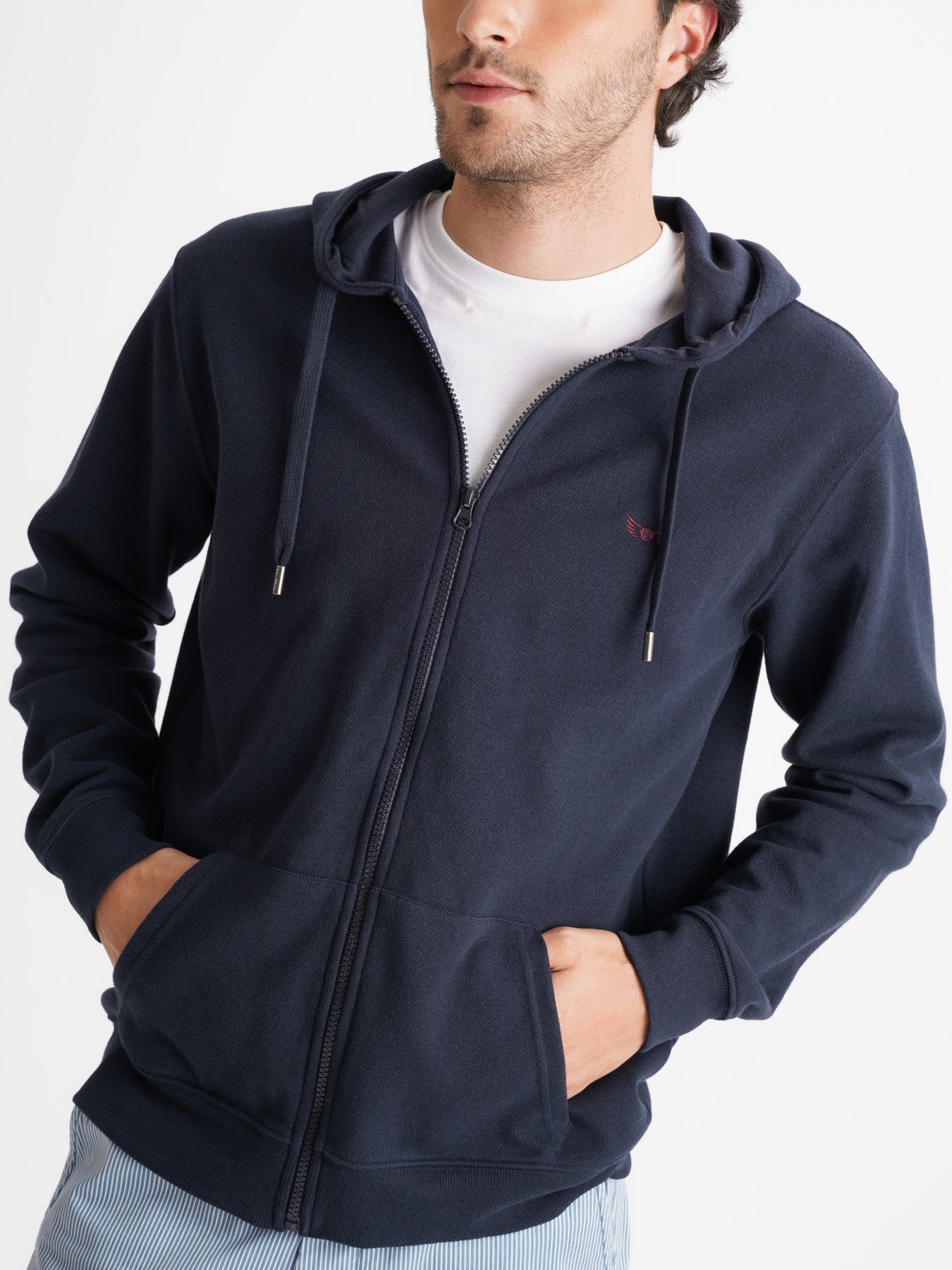HOODIE ALGODÃO AZUL MANGA COMPRIDA REGULAR FIT MR. BLUE