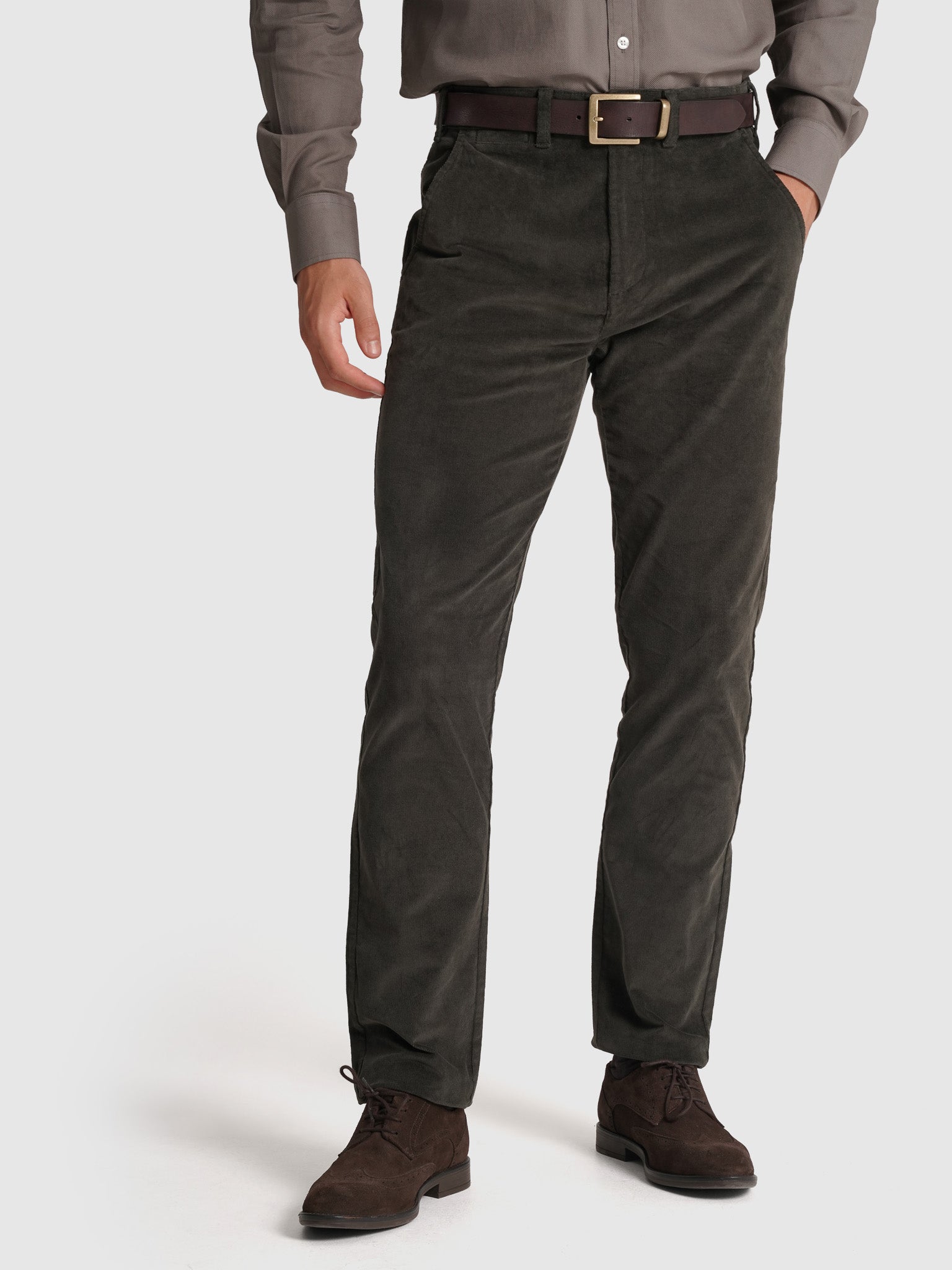 PANTALÓN DE ALGODÓN VERDE CLASSIC FIT MR. AZUL