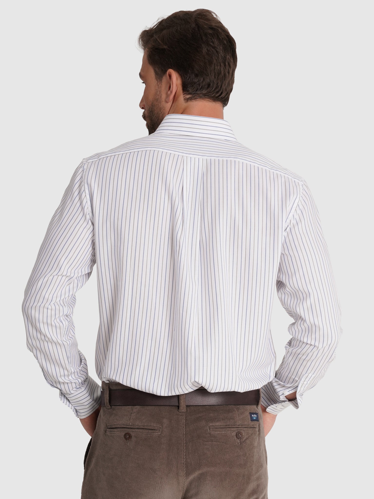 CAMISA ALGODÓN AZUL MANGA LARGA REGULAR FIT MR. AZUL