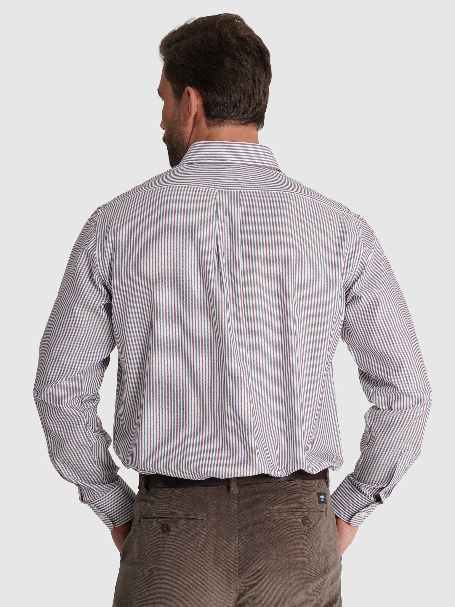 CAMISA ALGODÓN BURDEOS MANGA LARGA REGULAR FIT MR. AZUL