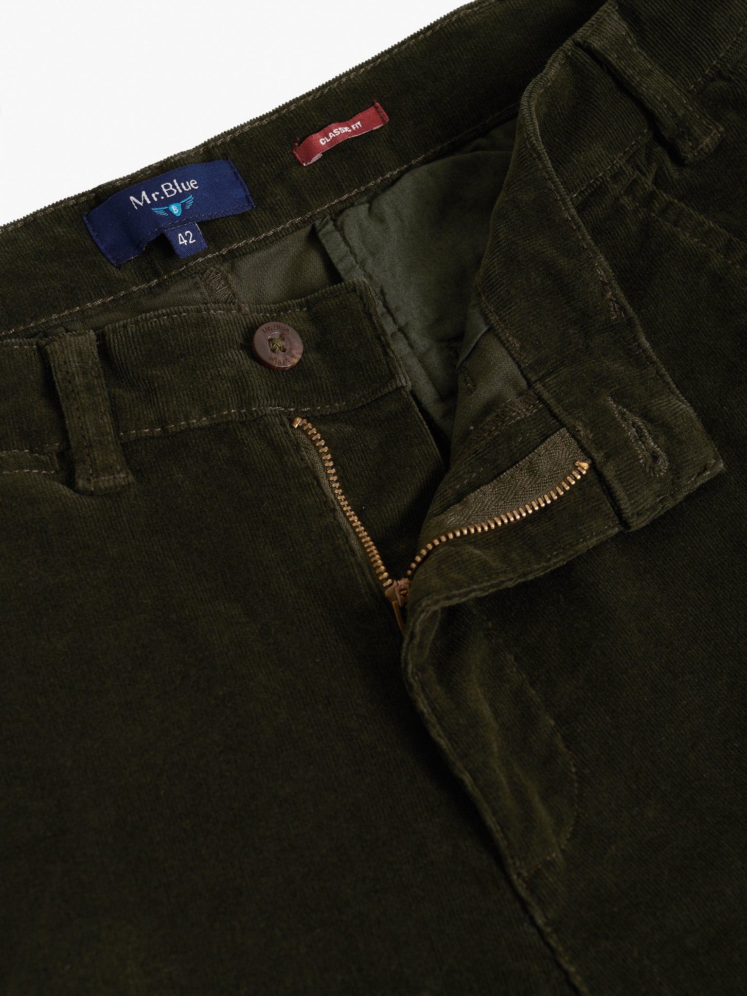 PANTALÓN DE ALGODÓN VERDE CLASSIC FIT MR. AZUL