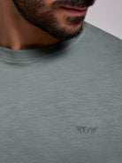 GREEN COTTON T-SHIRT SHORT SLEEVE REGULAR FIT MR. BLUE