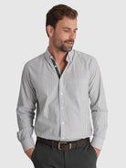GREEN COTTON SHIRT LONG SLEEVE REGULAR FIT MR. BLUE