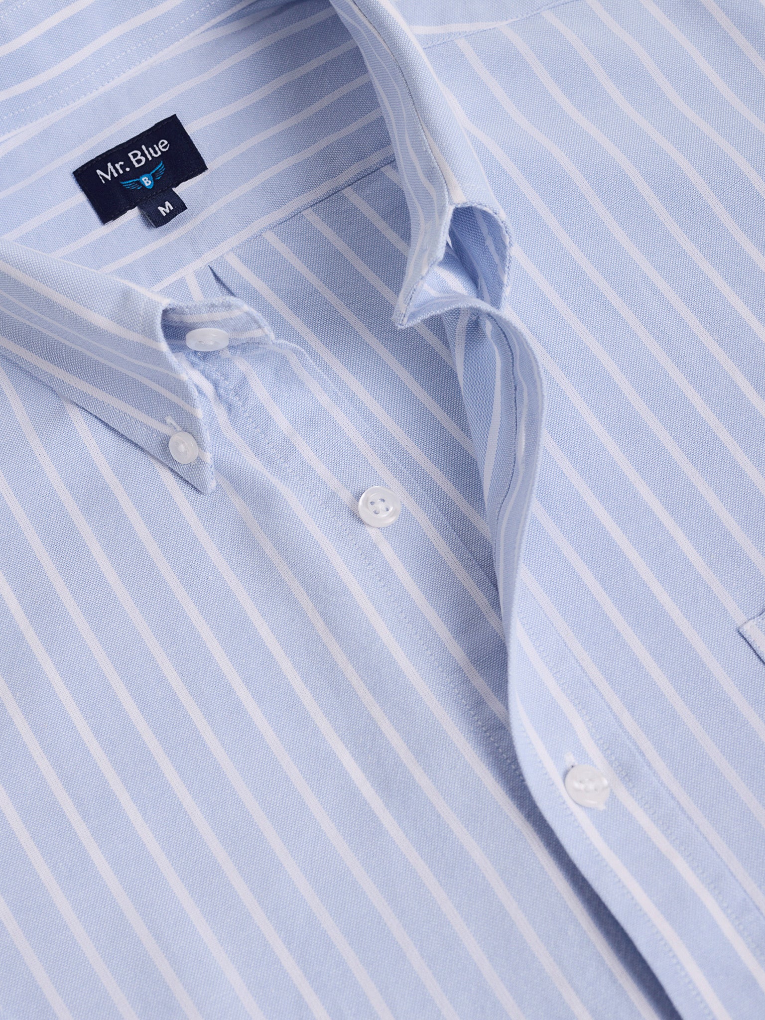 CAMISA ALGODÓN AZUL MANGA LARGA REGULAR FIT MR. AZUL