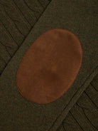 GREEN WOOL PULLOVER WITH REGULAR FIT MR ELBOW PADS. BLUE