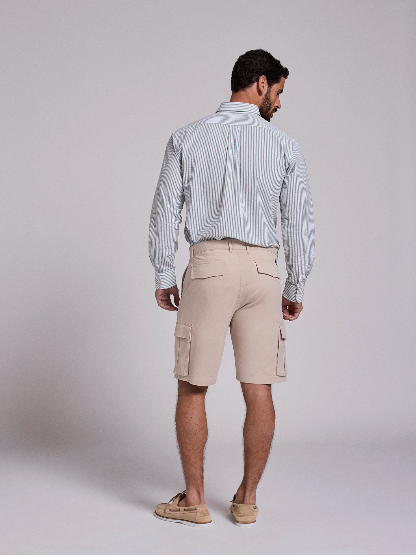 BEIGE COTTON BERMUDA REGULAR FIT MR. BLUE