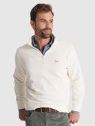 WHITE COTTON HOODIE LONG SLEEVE REGULAR FIT MR. BLUE
