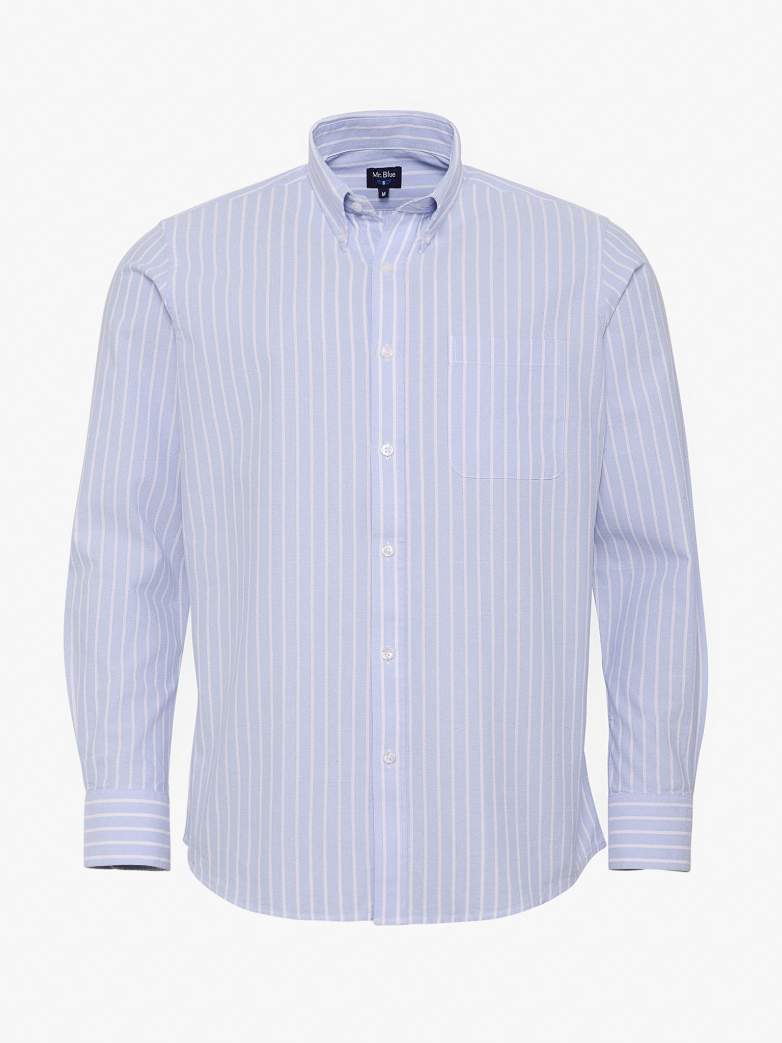 CAMISA ALGODÓN AZUL MANGA LARGA REGULAR FIT MR. AZUL