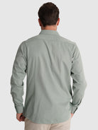 GREEN COTTON SHIRT LONG SLEEVE SLIM FIT MR. BLUE