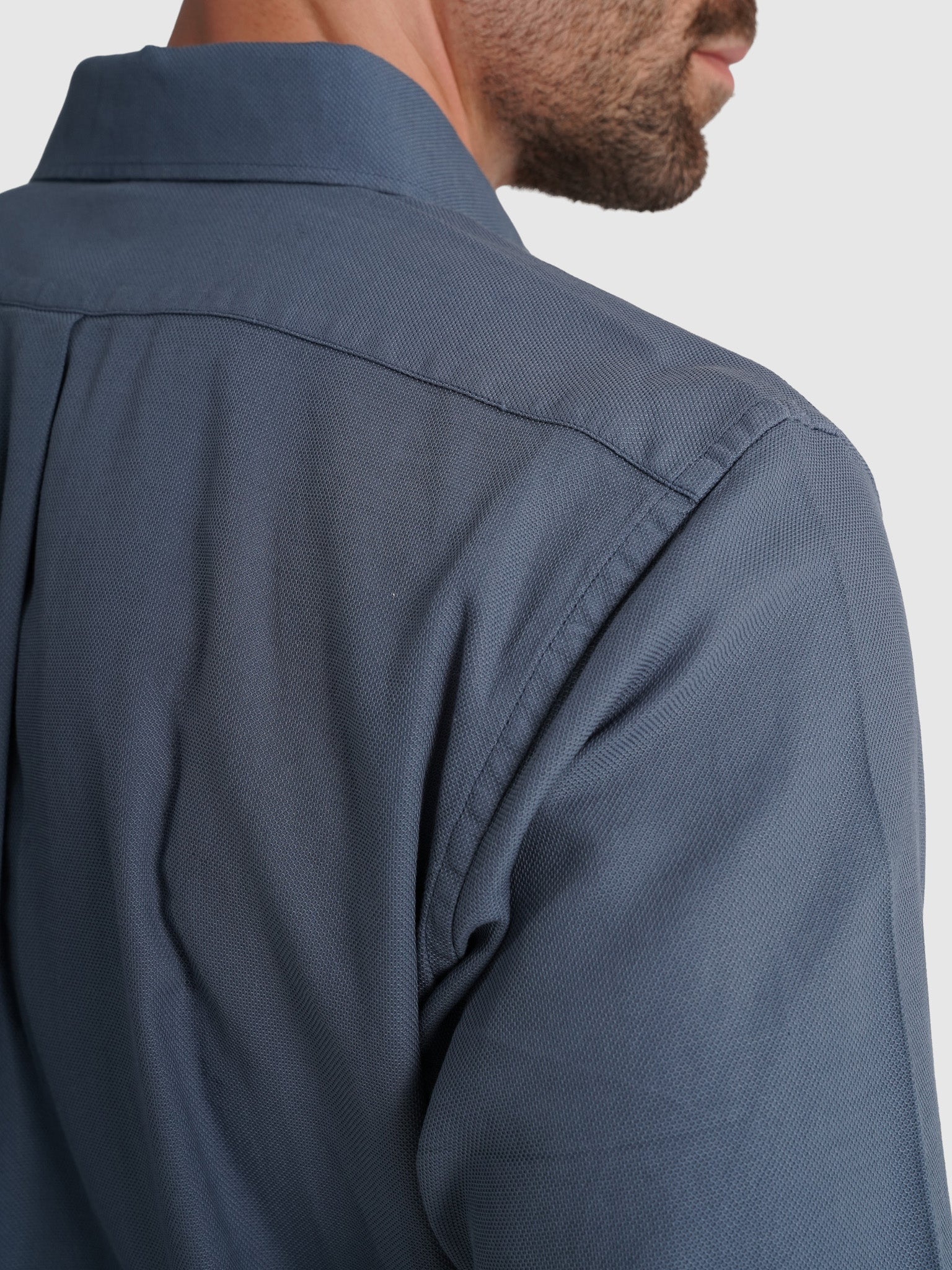 CAMISA ALGODÓN AZUL MANGA LARGA REGULAR FIT MR. AZUL