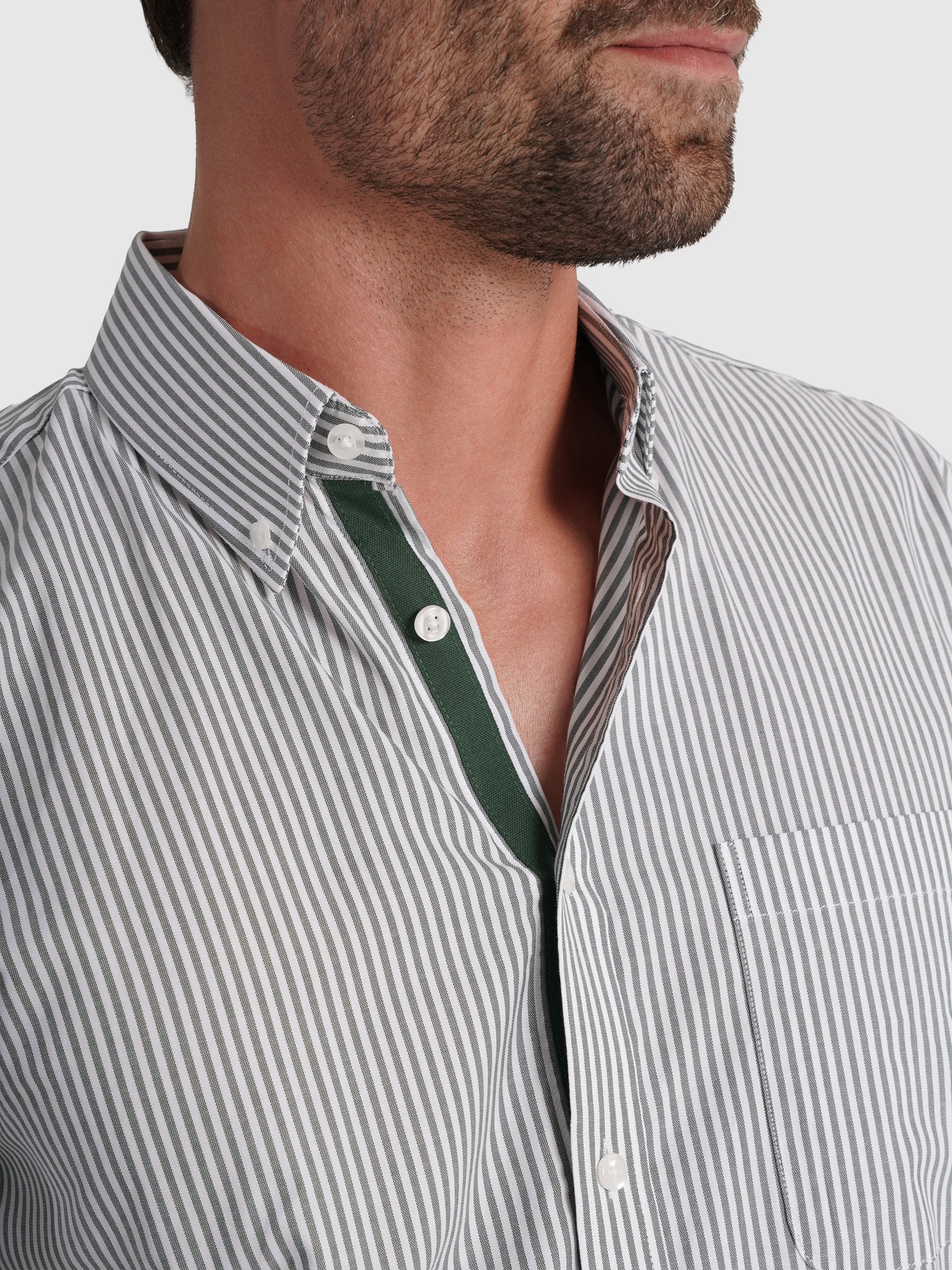 GREEN COTTON SHIRT LONG SLEEVE REGULAR FIT MR. BLUE