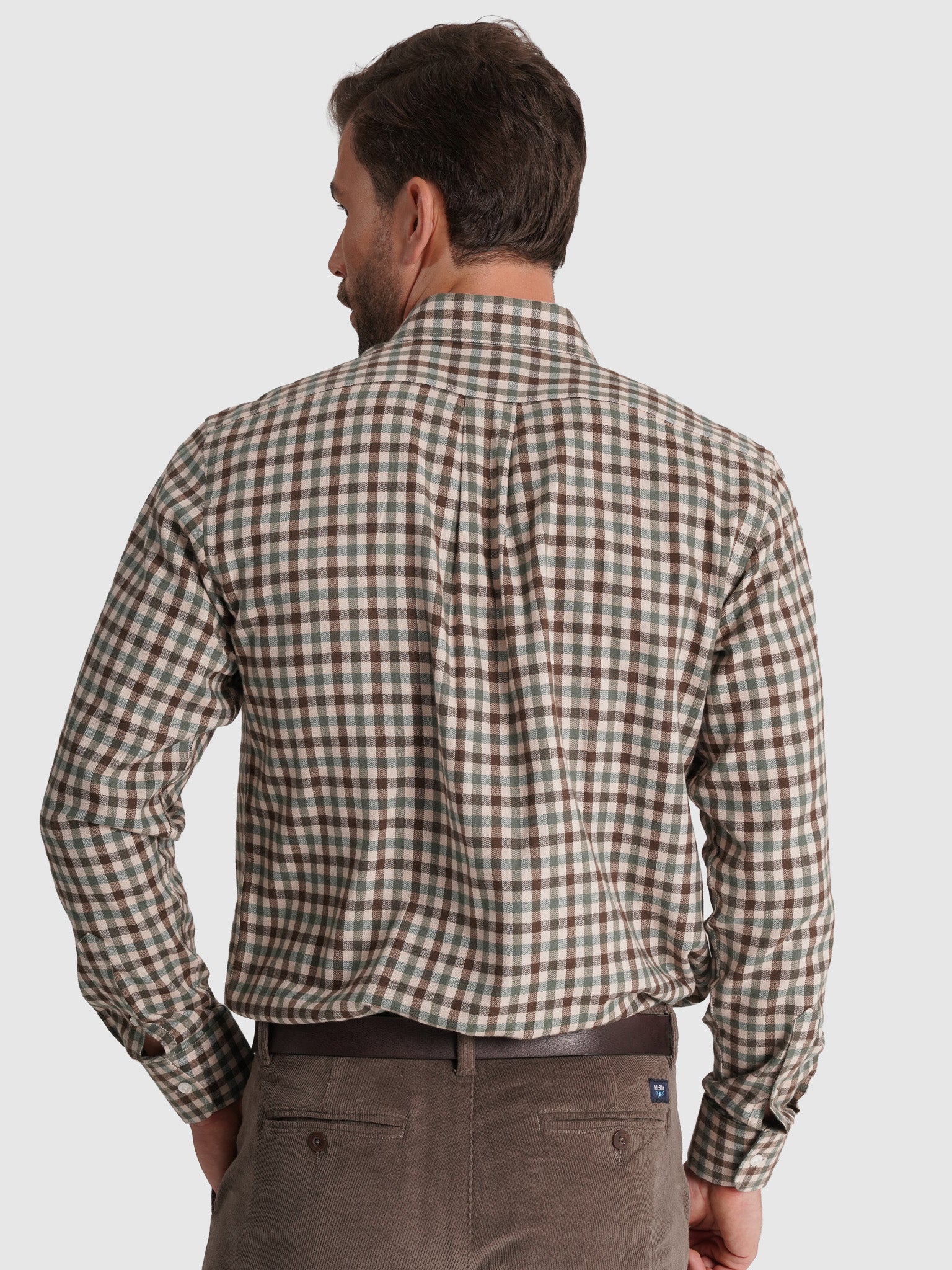 CAMISA FRANELA MARRÓN MANGA LARGA REGULAR FIT MR. AZUL