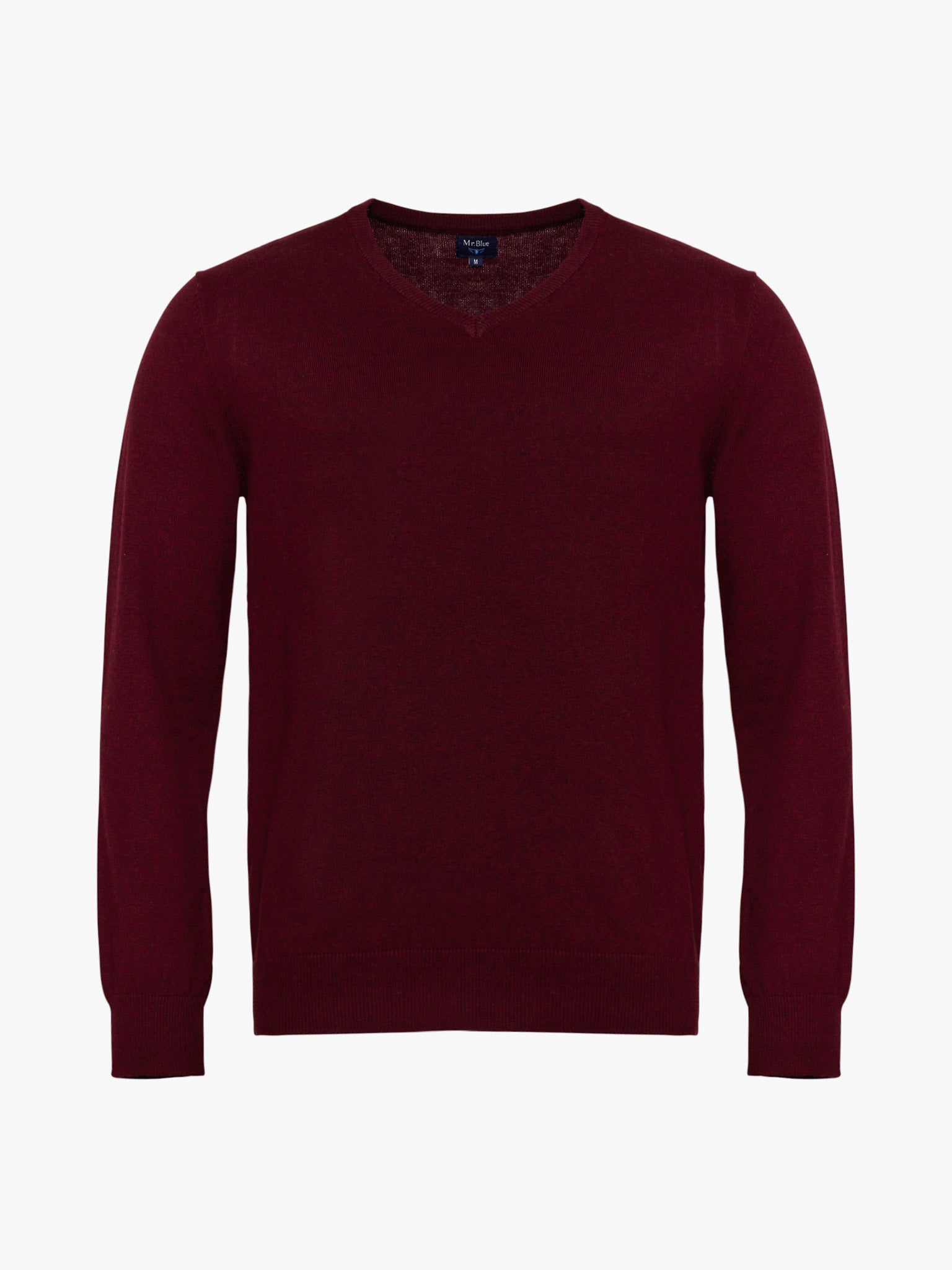 JERSEY DE CASHMERE BURDEOS MANGA LARGA REGULAR FIT MR. AZUL
