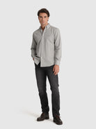 GREEN COTTON SHIRT LONG SLEEVE REGULAR FIT MR. BLUE